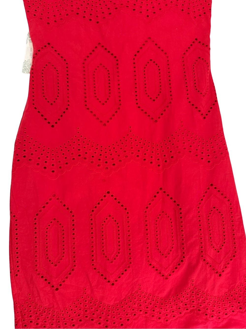NWT Hyacinth House Red Eyelet Beaded Strap Midi Ibiza Dress Chic Summer Small - Picture 5 of 13